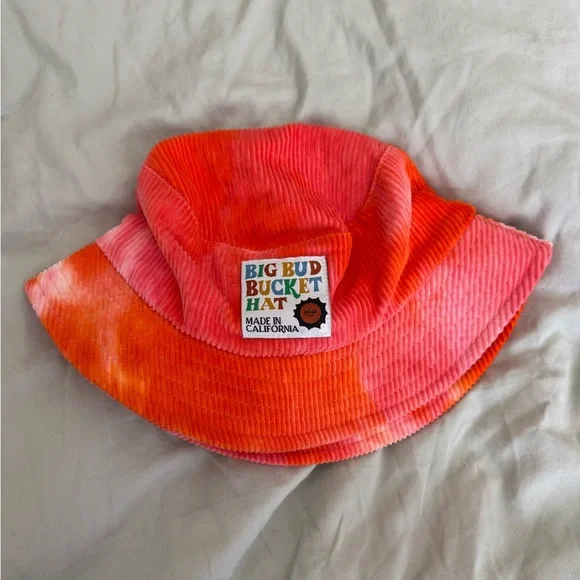 Big Bud Press Orange and Pink tie dye Bucket Hat - Picture 1 of 2